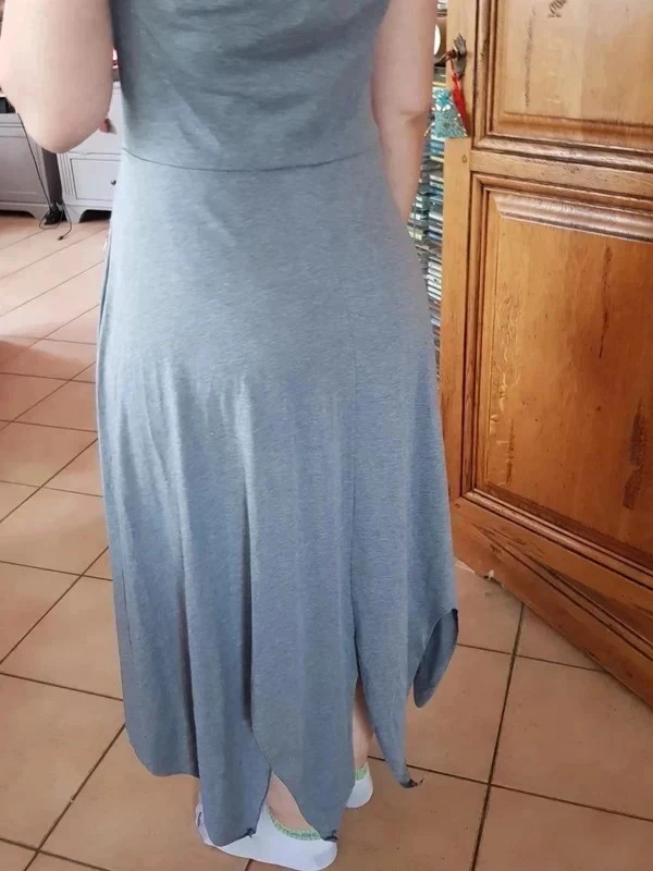 Long grey cotton dress with straps – photo 4